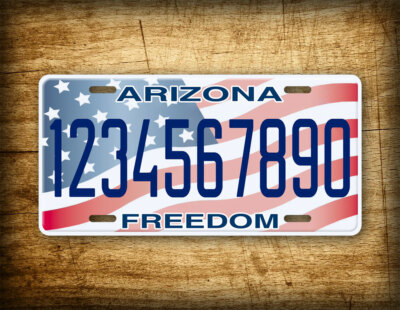 K　　ARIZONA FREEDOM Custom Arizona Freedom License Plate American Flag AZ Replica
