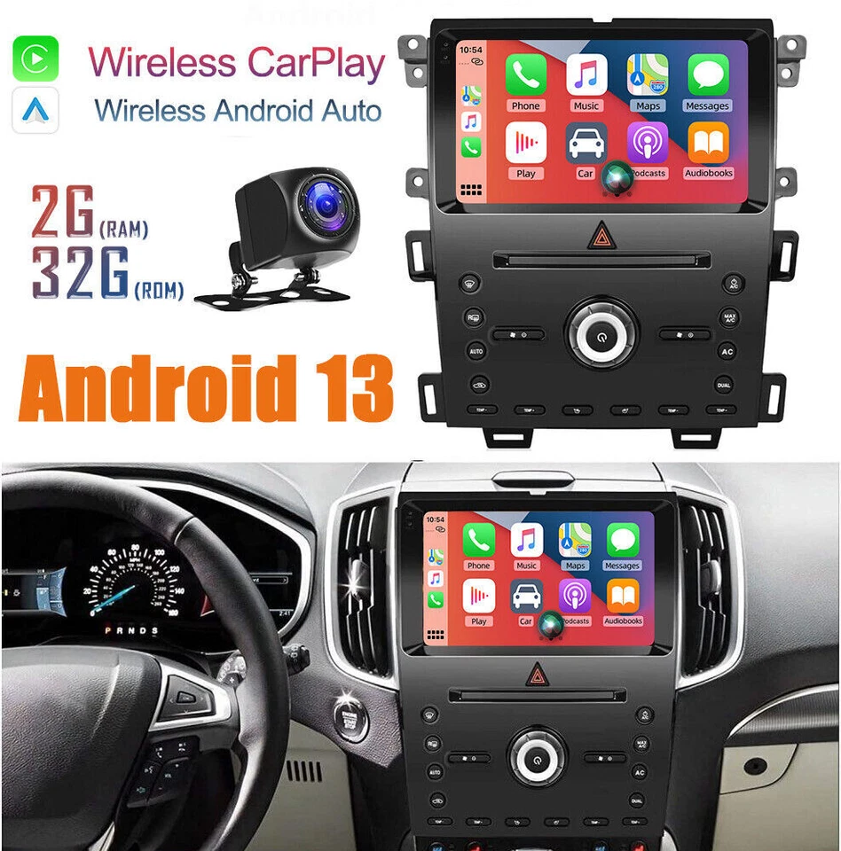 Radio para Ford Edge 2011-2015 Android 13.0 Apple CarPlay GPS navegación Wifi 9" Foto 3 de 4
