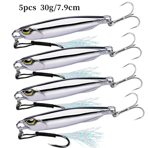 5 Stück Metall Jigs Spoon Angelköder Spinnerbait Sinkköder 15g-40g Salzwasser - Bild 10 von 11
