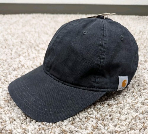 Carhartt Cotton Canvas Cap Adjustable Mens Black One Size Baseball Hat NEW