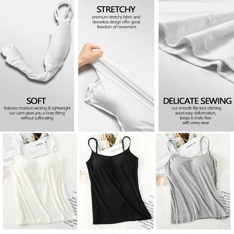 Qiribati Femmes Débardeurs Avec Soutien-Gorge Intégré Confort Camisole