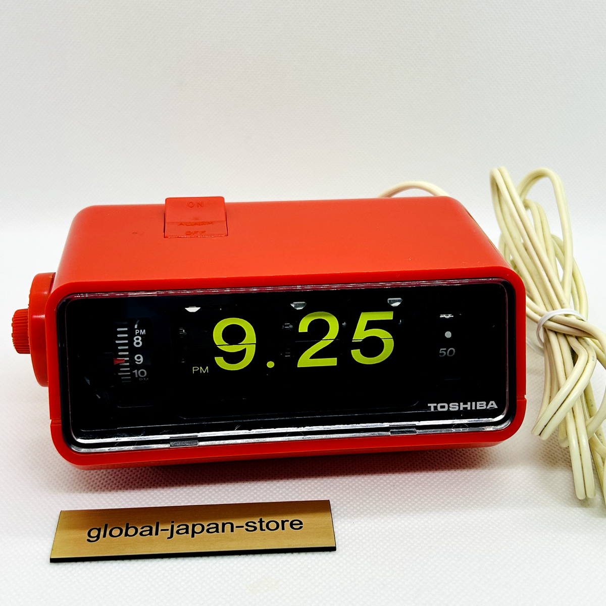 VINTAGE TOSHIBA TCM-953 Red Flip Clock Age Showa retro Working
