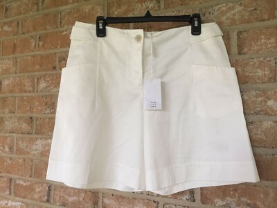 TSE Women's White Shorts with Pockets Button Fly Size 8 RN 68088 MRP $345 