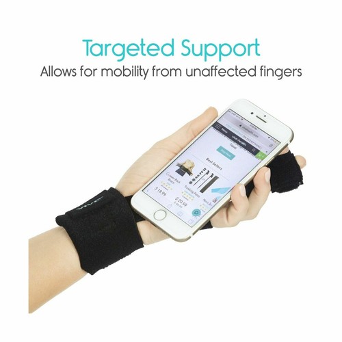 VIVE Trigger Finger Splint -Hand Support- Fits All Fingers & Thumbs-Unisex-BLACK - Picture 2 of 8