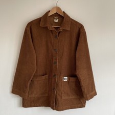 Lucy And Yak Olly Jacket Organic Corduroy Oversized Shirt In Pecan Brown - Xs