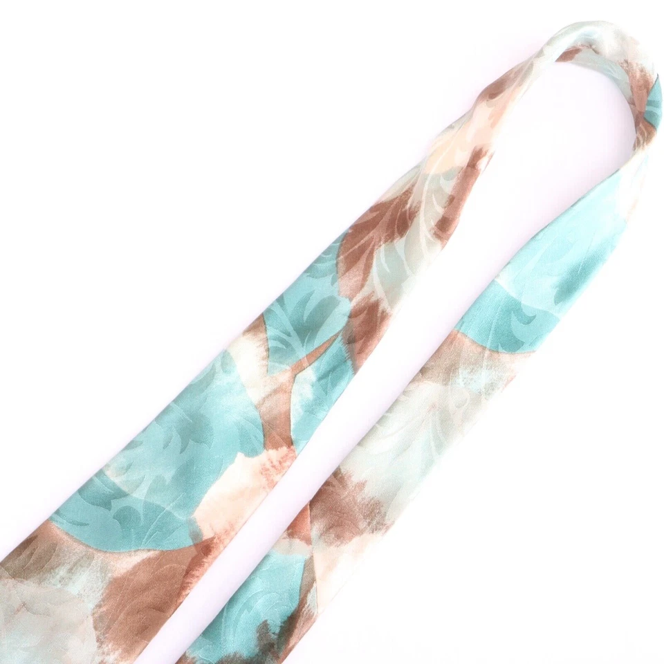 Hardy Amies Silk Necktie Blue Brown Tan Impressionist Painting Print Tie - Image 4 of 4