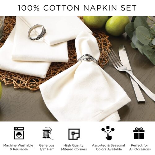 DII Solid Napkin Set Collection 20x20 Nautical Blue 6 Piece - Picture 8 of 12