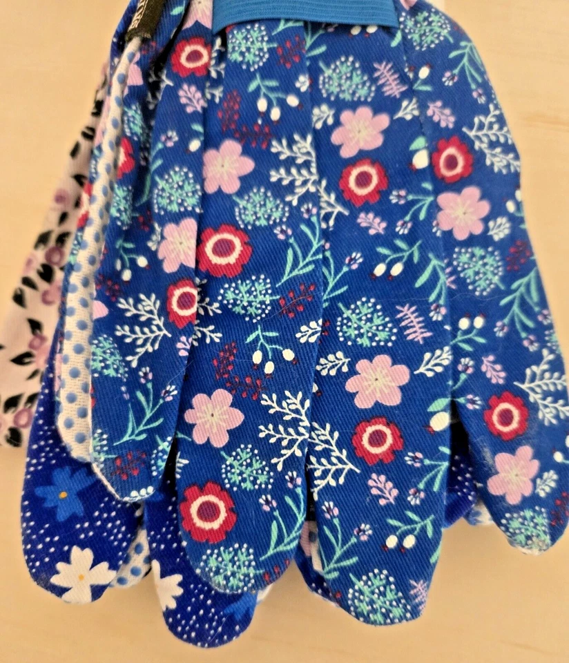 Briers Gardening Gloves Cotton Full Palm Dot Grips 3-Pack Floral Prints NWT Med - Image 2 of 4