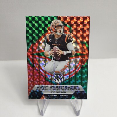 2023 Panini Mosaic Joe Burrow Epic Performers Green Mosaic #EP-JB Cincinnati