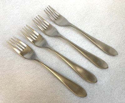 4  Robert Welch  Stainless  Meridian Satin   Salad Forks   Tip Up