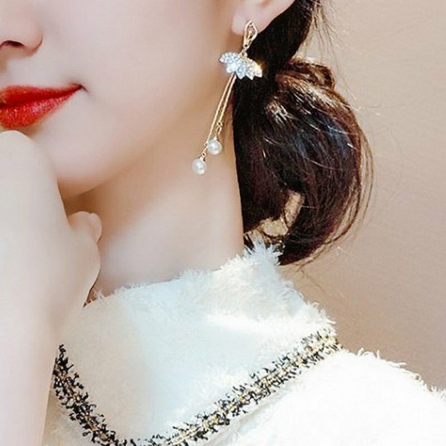 Boucles d'oreilles oiseau colibri mode fileteur clou crochet long gland cristal - Photo 74 sur 78