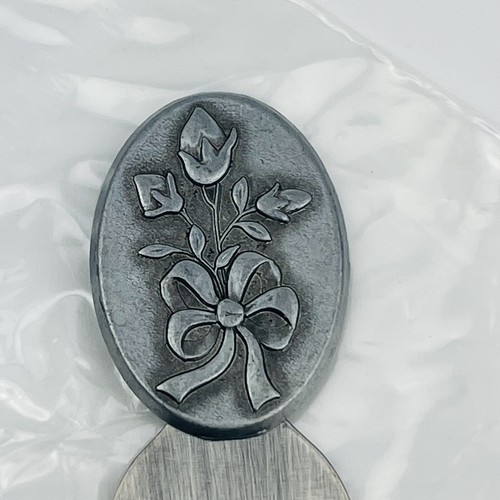 Longaberger Pewter Bookmark Horizon Of Hope Flower Floral Retired Made in USA - Picture 2 of 4