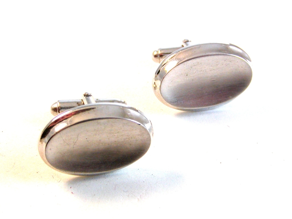 Boutons De Manchette Vintage - Lettre C Argentée - Boîte 3/4 - Modèle BX-B 28