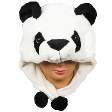 Plush Fleece Animal Hat PANDA with Earmuffs cute warm winter gift SHIPS FROM US 