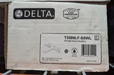 Delta T3599LF-SSWL Two Handle Wall Mount Bathroom Faucet Trim In Stainless