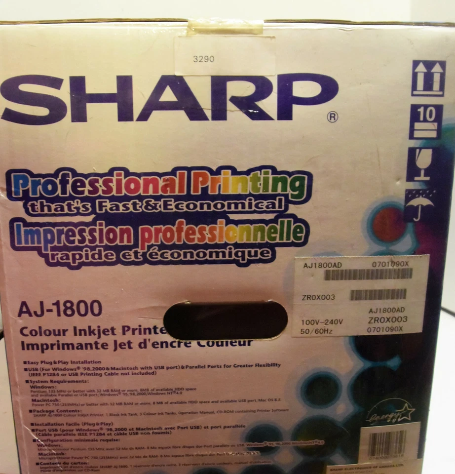 SHARP AJ-1800 Color Inkjet Printer - NEW OLD STOCK - Image 3 of 3