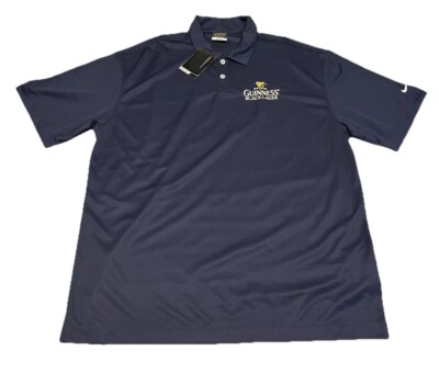 NEW Nike Golf Dri-Fit Polo Shirt Guinness Beer Logo Mens XL XLarge Navy Blue NWT