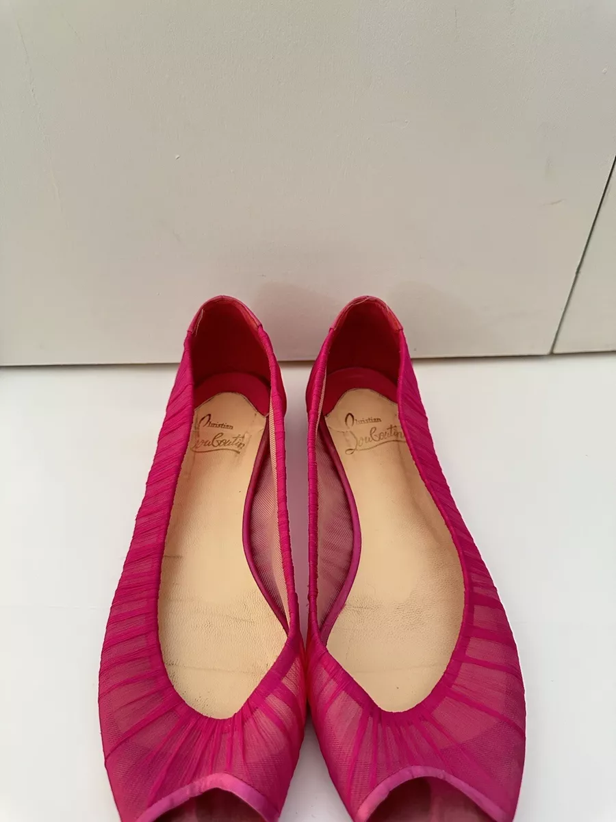 Christian Louboutin Pink Flats Limited Edition Lightly Used Made in Italy