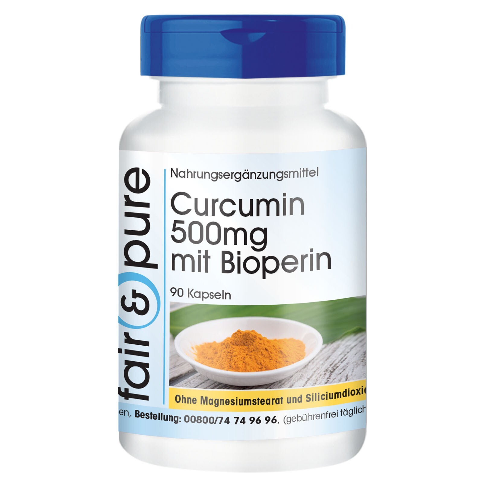 Curcumine 500 mg - 90 gélules d'extrait de curcuma avec biopérine - végétalie...