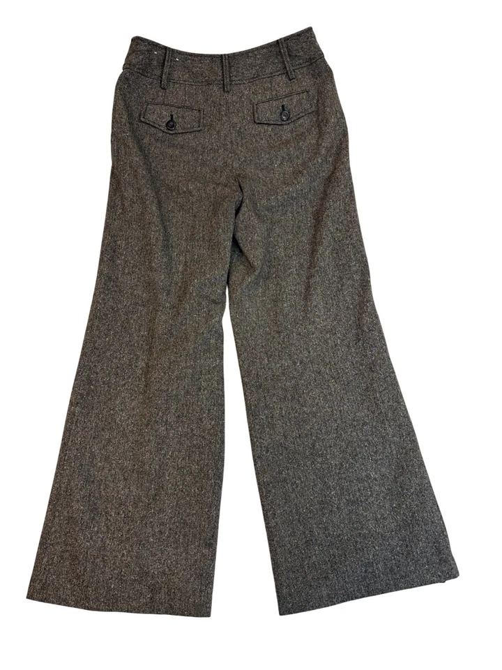 Pantalones para mujer Ann Taylor Loft gris mezcla de lana pierna ancha con cierre de gancho talla 6 Foto 2 de 4