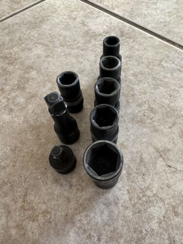 Pittsburgh/Husky 1/2 Inch 8 Piece Wobble Sockets - Picture 2 of 8