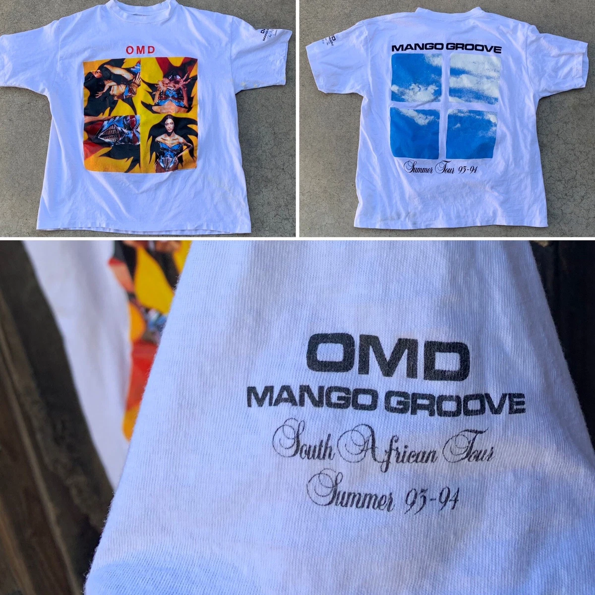 vintage OMD Mango Groove South Africs Tour Summer 93 94 t shirt