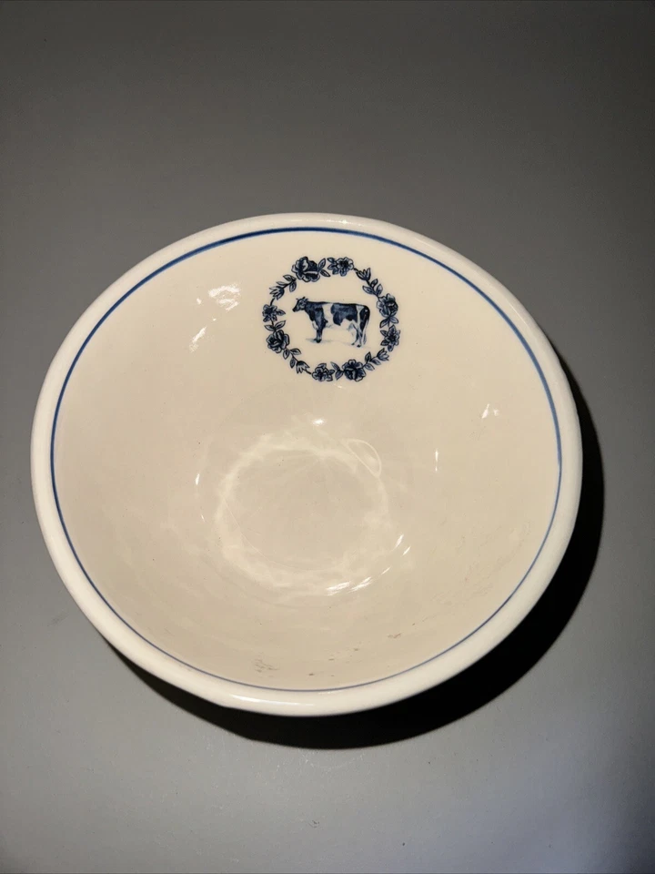 Molly Hatch Anthropologie White/Blue Cow Bowl - Image 2 of 4