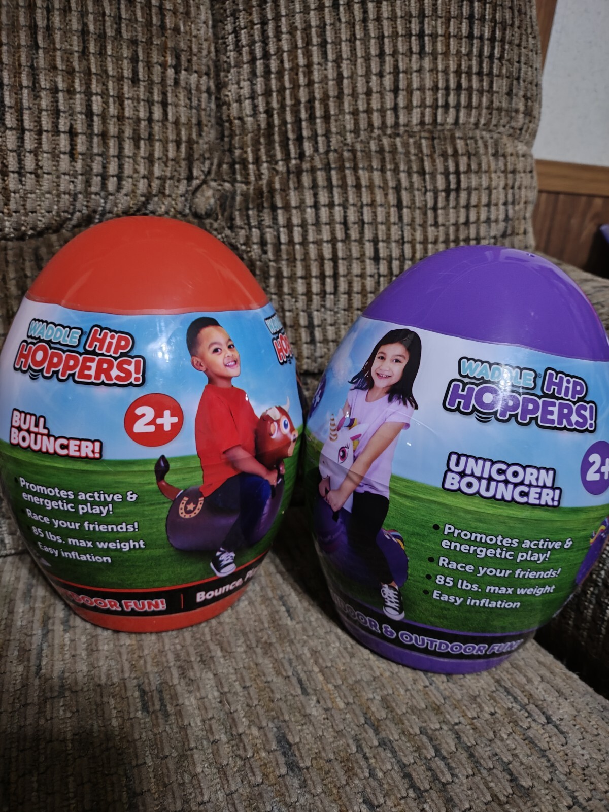 Waddle Hip Hoppers Unicorn & Bull Bouncer Ride Toy Age 2+ 85lbs Max ...
