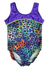 NWT Eurotard Gymnastics Tank Leotard 31875c Leopard Acro Girls Size INT 6x-7