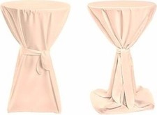 HUSSEN BEIGE Schleifen Party Event Schutzbezug Stehtisch Feier Schonen Überzug