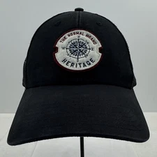 The Normal Brand Heritage Compass Logo Trucker Hat Black Adjustable Mesh Back OS