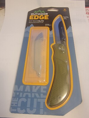 Razor-ELite 3.5'' Folding Knife Green w/ Replaceable Blades FREE SHIPPING