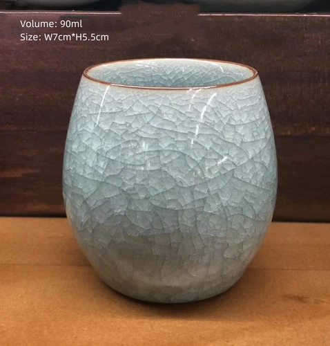 Tazza da tè porcellana smaltata crepitante tazza kungfu cinese celadon tazze ceramica - Foto 27 di 40