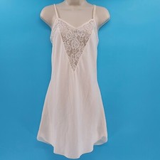 Vintage Victoria's Secret Ivory Lace Slip Gown Babydoll Bridal Silky Satin Small