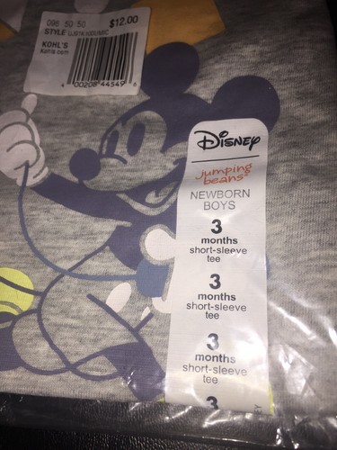 Disney's Mickey Mouse Kite Baby Boy 3 Months Graphic Tee by Jumping Beans - Picture 4 of 5