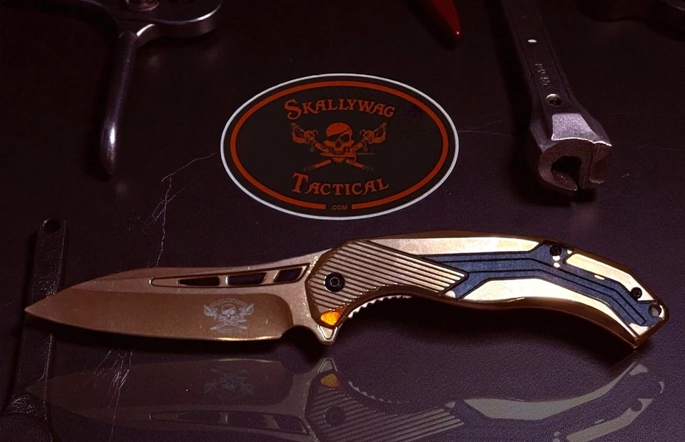 Skallywag Tactical Pirates Folding Knife Iron Jaw EDC Survival Protection Blade - Image 2 of 4