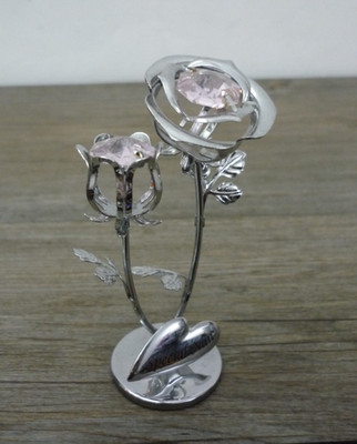 Crystocraft Rose & Rosenknospe Blume Ornament SPECIAL NAN Geschenk Geburtstag