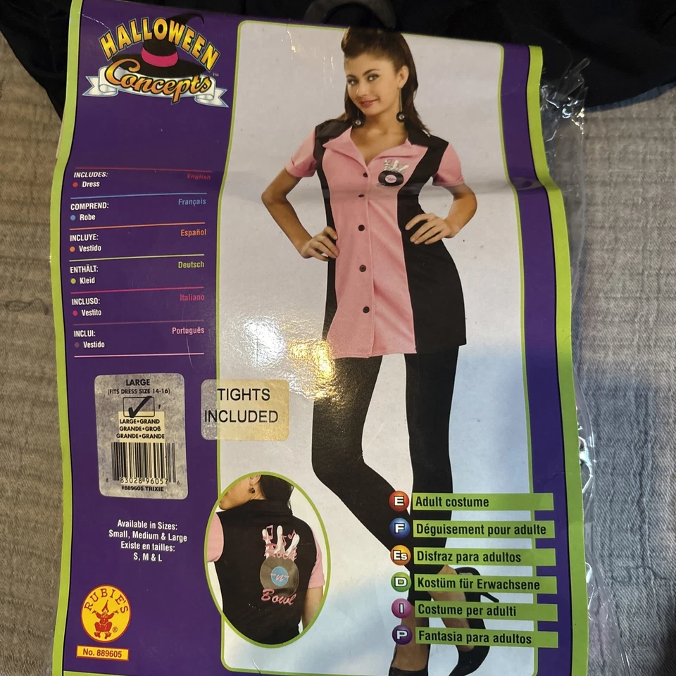 Vestido Camisa Trixie Bowling Años 50 Calcetín Hop Vestir Sexy Adulto Halloween Disfraz L Foto 2 de 4