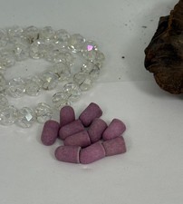 10x Pedicure Nail Drill MINI Sanding Caps 5 mm FINE Grit - Pink Corundum