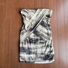 Guess Women’s Brown And Beige Strapless Bodycon Mini Dress In Size Large