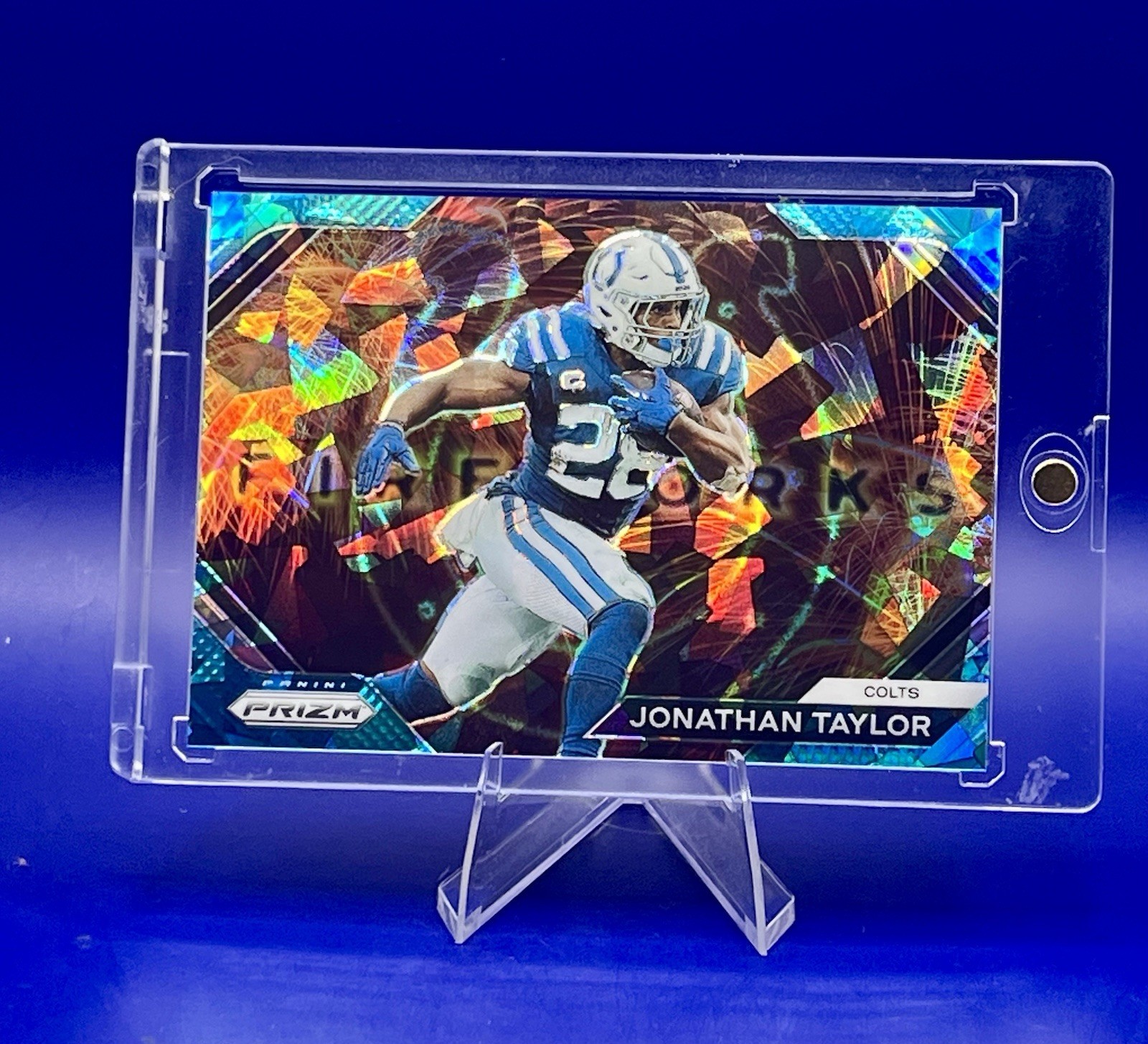 Jonathan Taylor 2023 Prizm Fireworks Blue #d 24/99 Colts Cracked Ice F-16 Colts