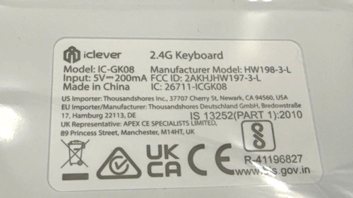 iClever GK08 Wireless Keyboard and Mouse Combo, USB-C Rechargeable Full-Size - Picture 10 of 18