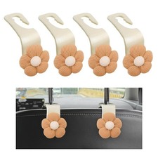 PKOLSFE 4 PCS Car Headrest Hooks, Cute Flower Auto Seat Back Organizer Portab...