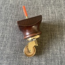 Brand new x4 Wooden Furniture Legs Feet with brass castors For Sofa Chair Stool