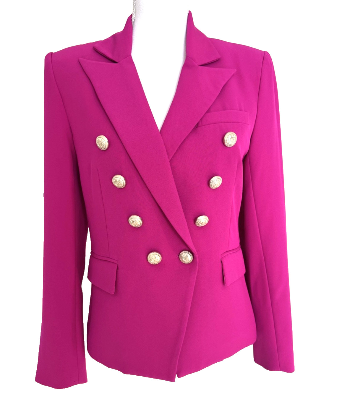 Generation Love ($365) Delilah Crepe Size S Double-Breasted Blazer Magenta Pink