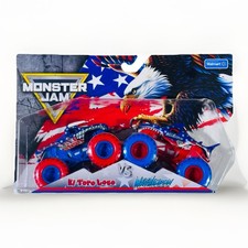 Monster Jam Official Stars and Stripes El Toro Loco vs Megalodon 1:64 Scale