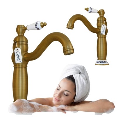 PALOMA OLD GOLD SEM-1109 RETRO WASCHBECKEN-WASSERHAHN
