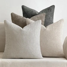 MIULEE Pack of 4 Couch Throw Pillow Covers 24x24 Inch Neutral Soft Decorative 