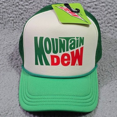 MOUNTAIN DEW Baseball Cap Hat Mens Trucker One Size White Green