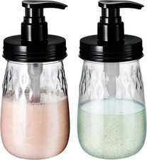2 Pack Dispensador Jabon Transparente Plastico Con Bomba Antioxido 16 Oz Cocina